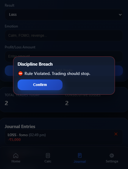 Risk Guard alert screenshot